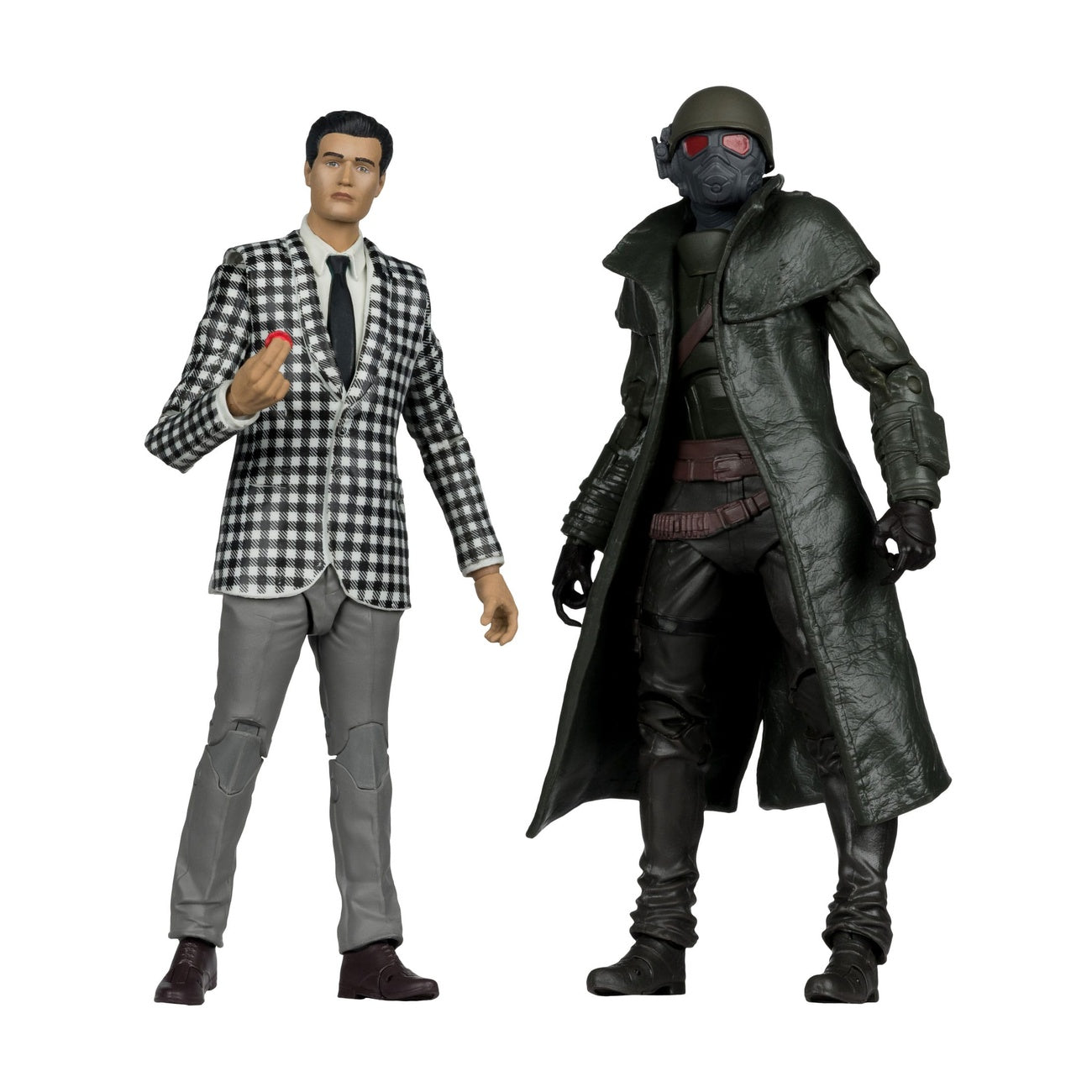 Zdjęcie produktu Fallout: New Vegas Figury 2‑pak Riot Ranger Armor & Benny Survivor 18 cm