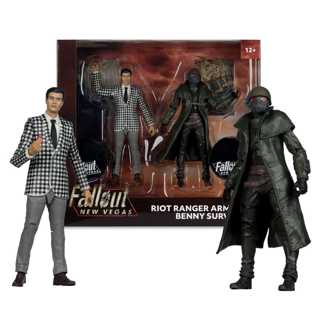 Zdjęcie produktu Fallout: New Vegas Figury 2‑pak Riot Ranger Armor & Benny Survivor 18 cm