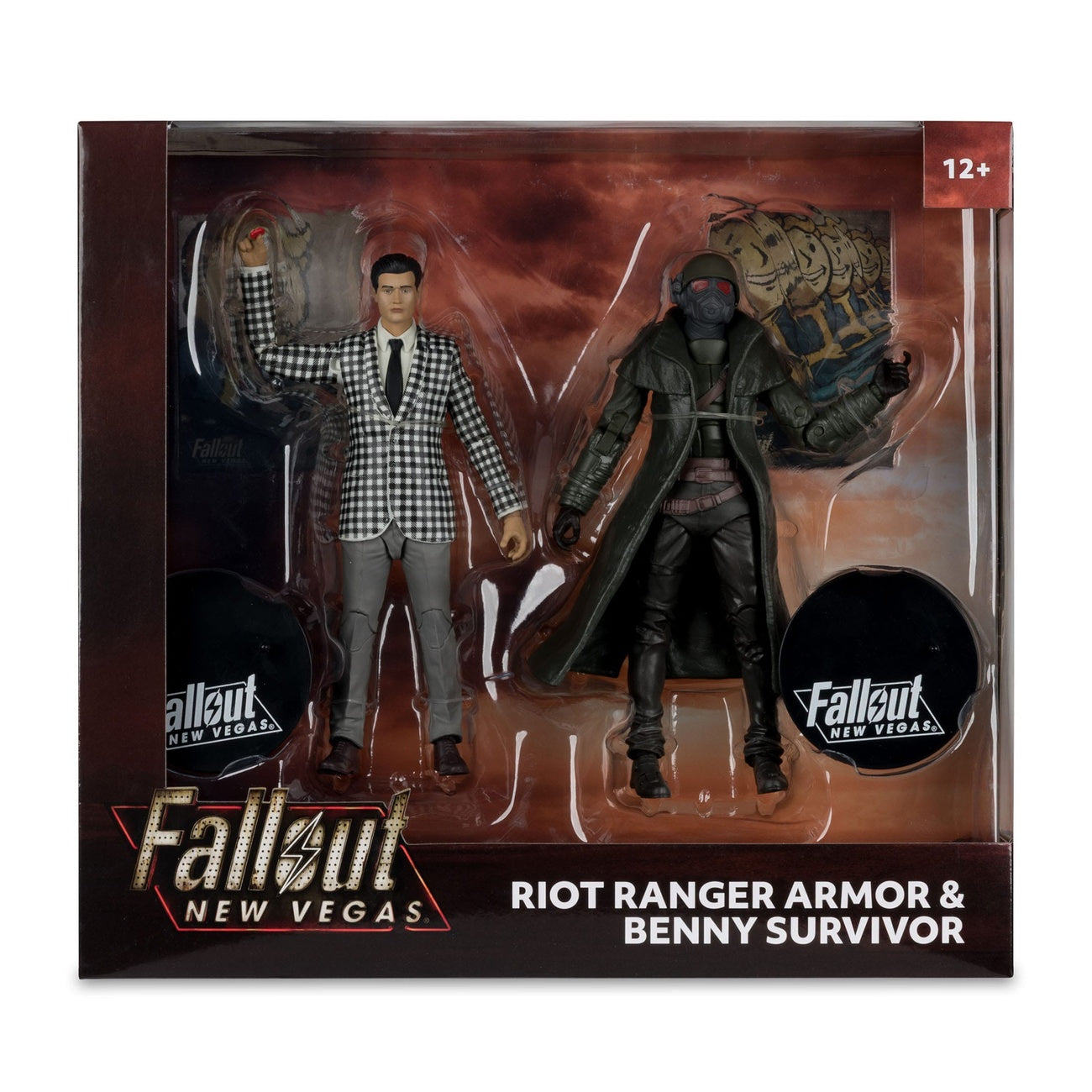 Zdjęcie produktu Fallout: New Vegas Figury 2‑pak Riot Ranger Armor & Benny Survivor 18 cm