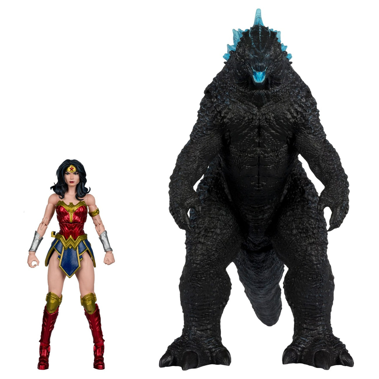 Zdjęcie produktu DC Justice League Monsterverse DC Multiverse Zestaw figurek akcji 2-pack Wonder Woman vs Atomic Blast Godzilla 18 cm