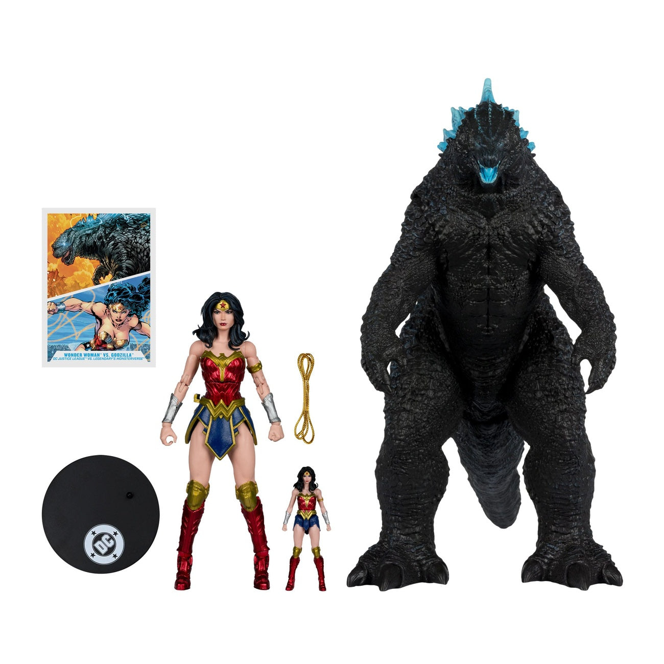 Zdjęcie produktu DC Justice League Monsterverse DC Multiverse Zestaw figurek akcji 2-pack Wonder Woman vs Atomic Blast Godzilla 18 cm