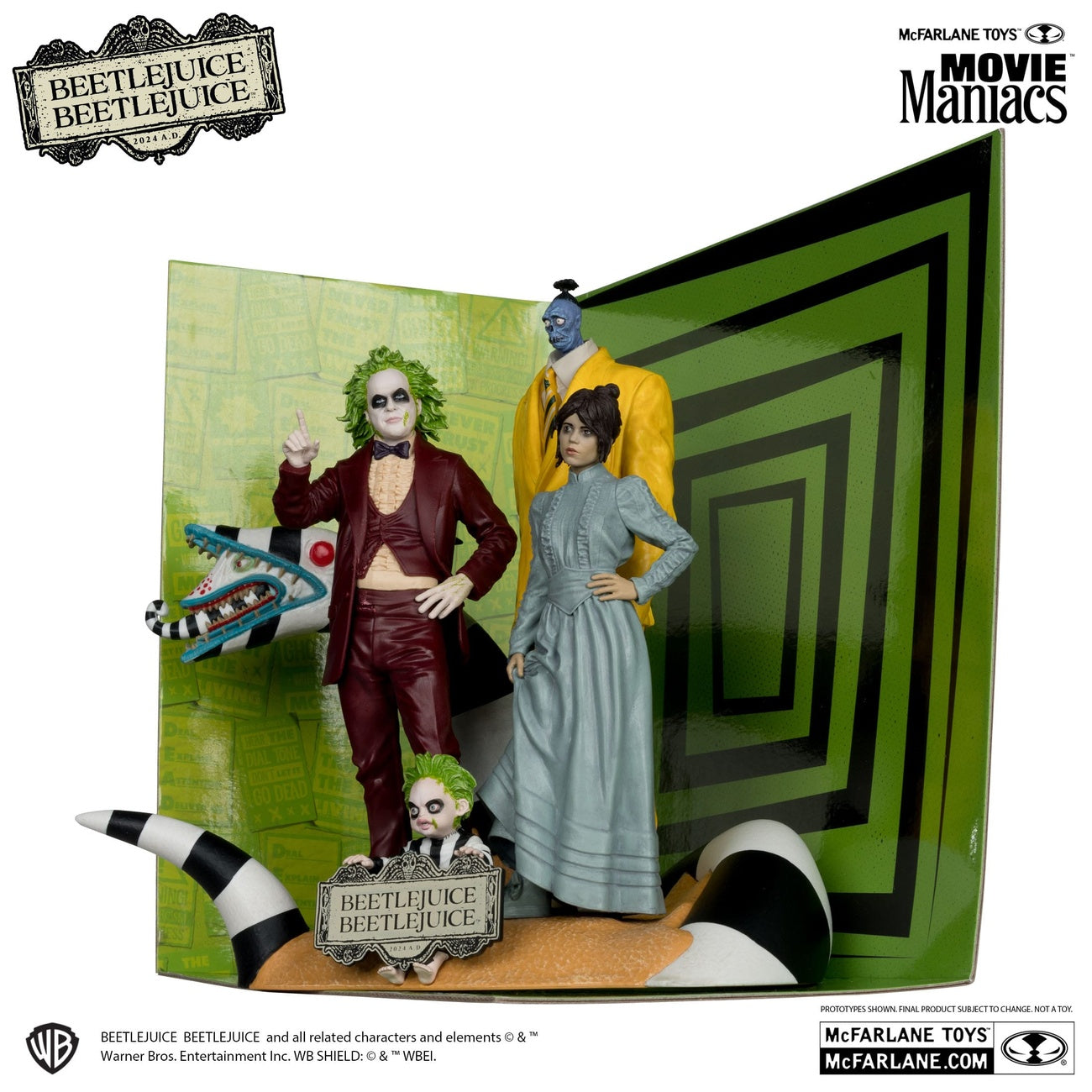 Zdjęcie produktu Beetlejuice Beetlejuice Movie Maniacs figury PVC zestaw 4 szt. 15 cm