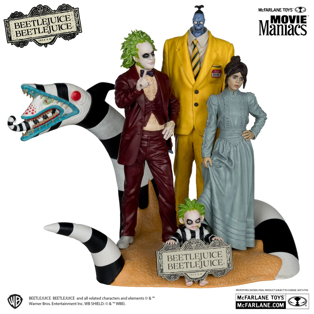 Zdjęcie produktu Beetlejuice Beetlejuice Movie Maniacs figury PVC zestaw 4 szt. 15 cm