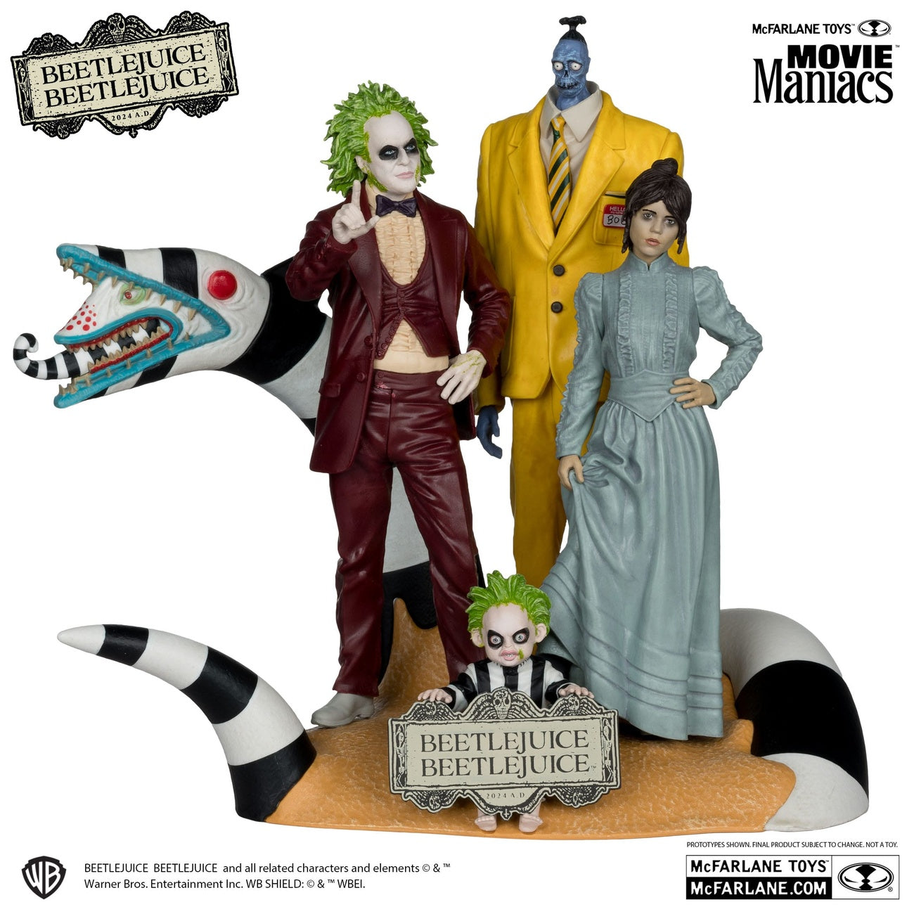 Zdjęcie produktu Beetlejuice Beetlejuice Movie Maniacs figury PVC zestaw 4 szt. 15 cm