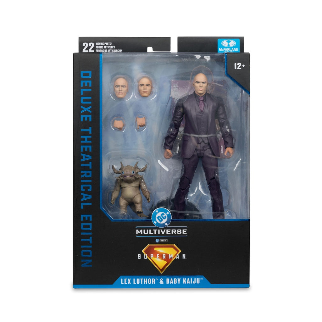 Zdjęcie produktu Superman (2025) DC Multiverse Figurka Deluxe Lex Luthor with Baby Kaiju (Deluxe Theatrical Edition) 18 cm