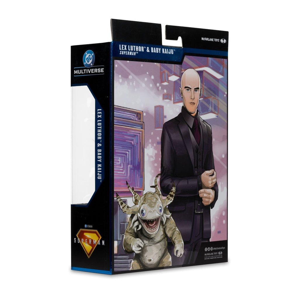 Zdjęcie produktu Superman (2025) DC Multiverse Figurka Deluxe Lex Luthor with Baby Kaiju (Deluxe Theatrical Edition) 18 cm