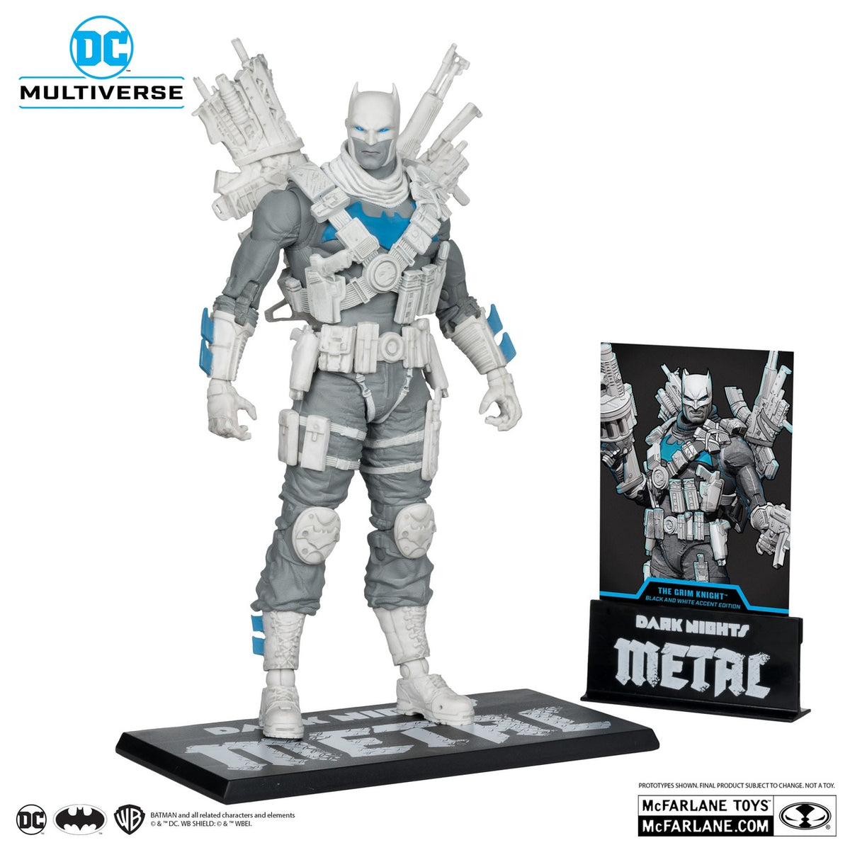 Zdjęcie produktu Figurka DC Multiverse The Grim Knight (Dark Nights: Metal) (Black & White Accent Edition) (Gold Label) 18 cm