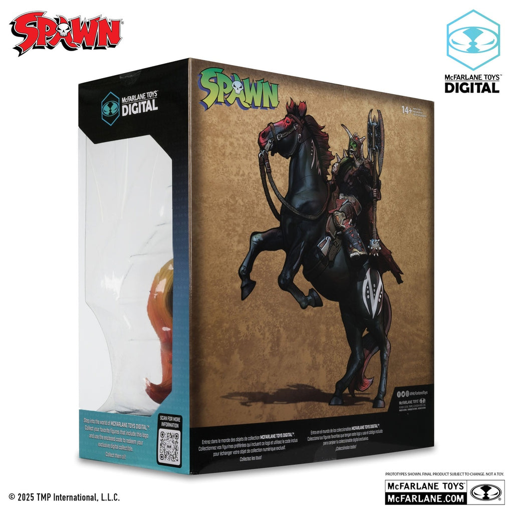 Zdjęcie produktu Figurka akcji Spawn Bloodaxe z koniem (Spawn: The Dark Ages) (McFarlane Toys 30th Anniversary) (Gold Label) 18 cm