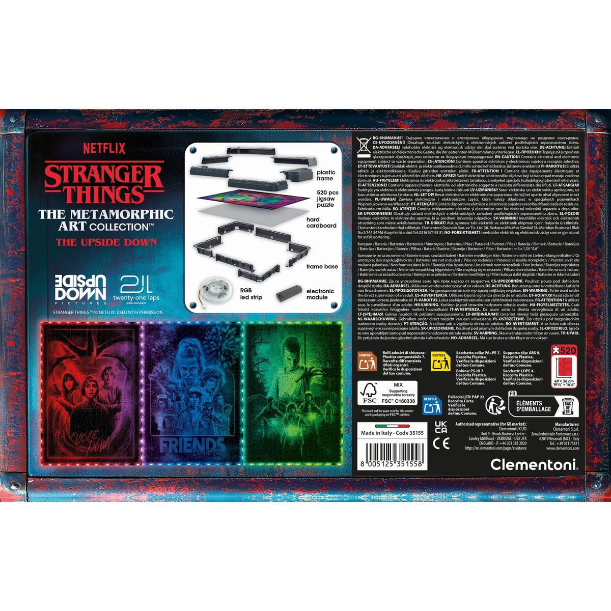 Zdjęcie produktu Stranger Things Metamorphic Art Collection puzzle ze świecącym efektem The Upside (520 elementów)