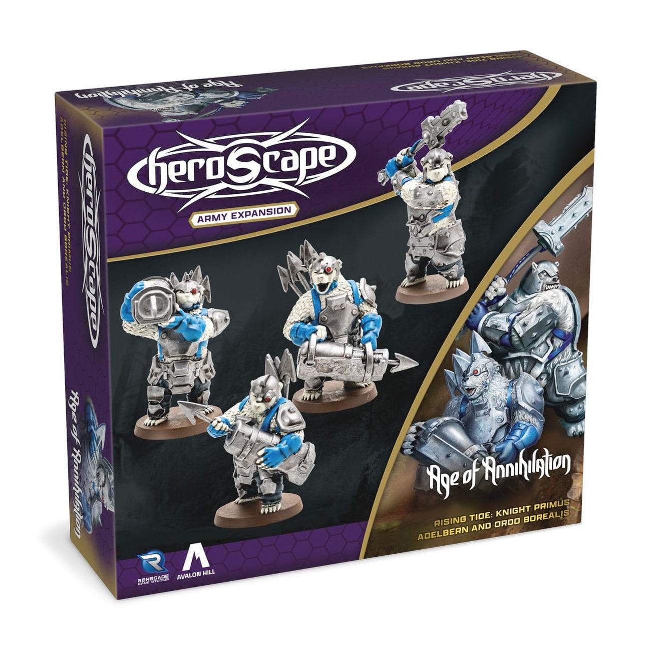 Product image Heroscape Expansion Rising Tide – Knight Primus Adelbern & Ordo Borealis Army *English Version*