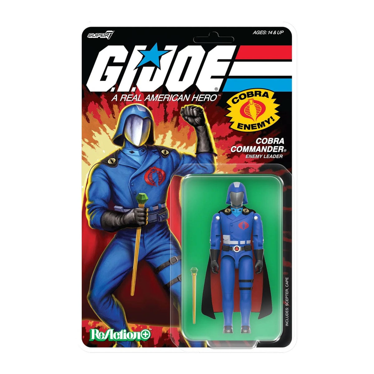 Zdjęcie produktu GI Joe figurka akcji ReAction+ Wave 06 Cobra Commander (Movie, Black Cape) 10 cm
