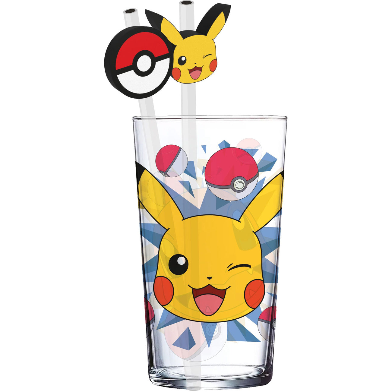 Zdjęcie produktu Pokémon szklany tumbler z rurkami Pikachu 485 ml