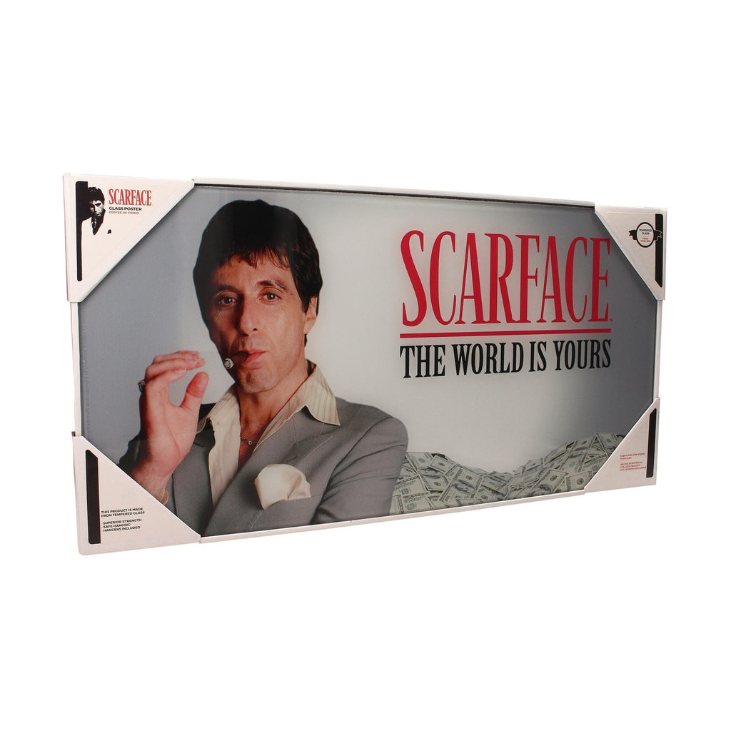 Zdjęcie produktu Scarface Plakat szklany The World Is Yours (szare tło) 60 x 30 cm