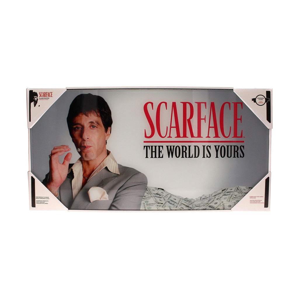 Zdjęcie produktu Scarface Plakat szklany The World Is Yours (szare tło) 60 x 30 cm