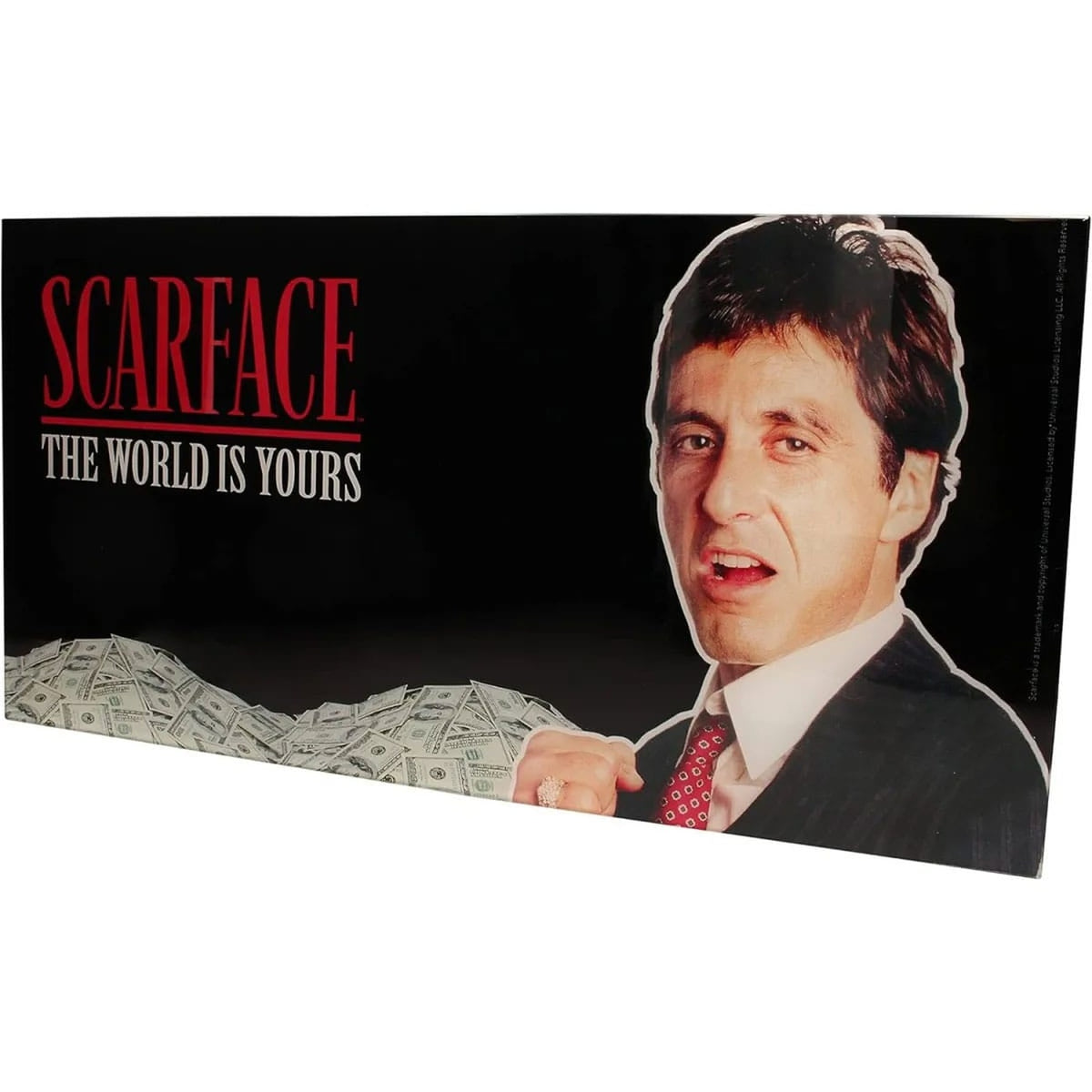 Product image Scarface Glass Poster The World Is Yours (Black Background) 60 x 30 cm
