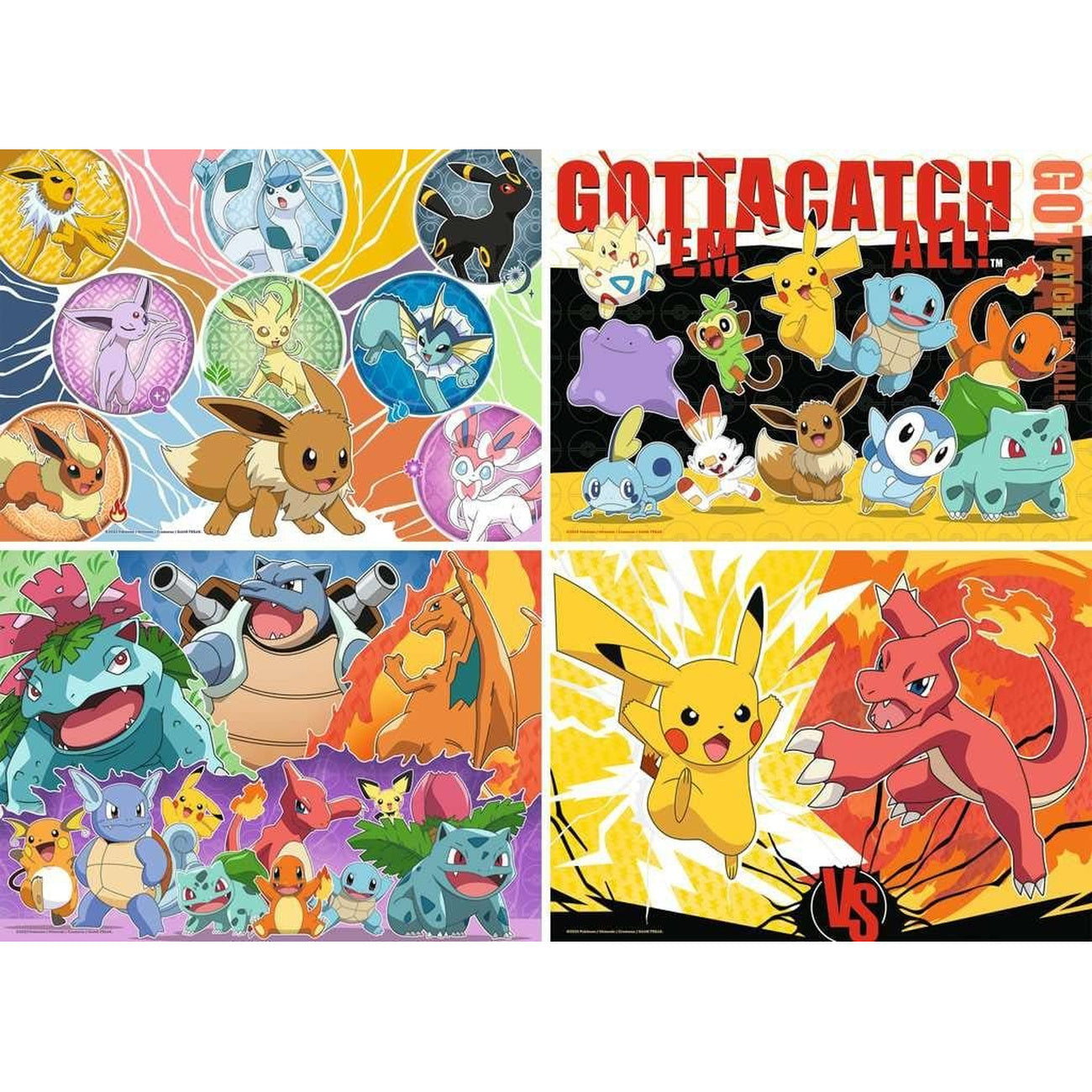 Zdjęcie produktu Pokémon Puzzle Zestaw 4-pack Kumple Pokémon (4x100 elementów)