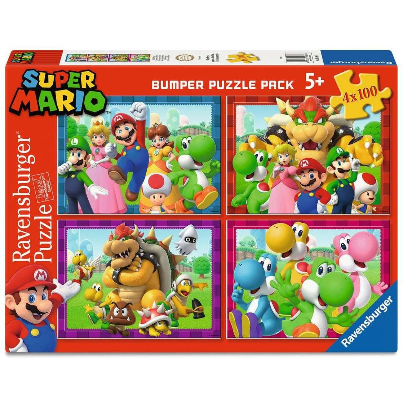 Zdjęcie produktu Super Mario Puzzle zestaw 4-pak Czas na Mario! (4x100 elementów)