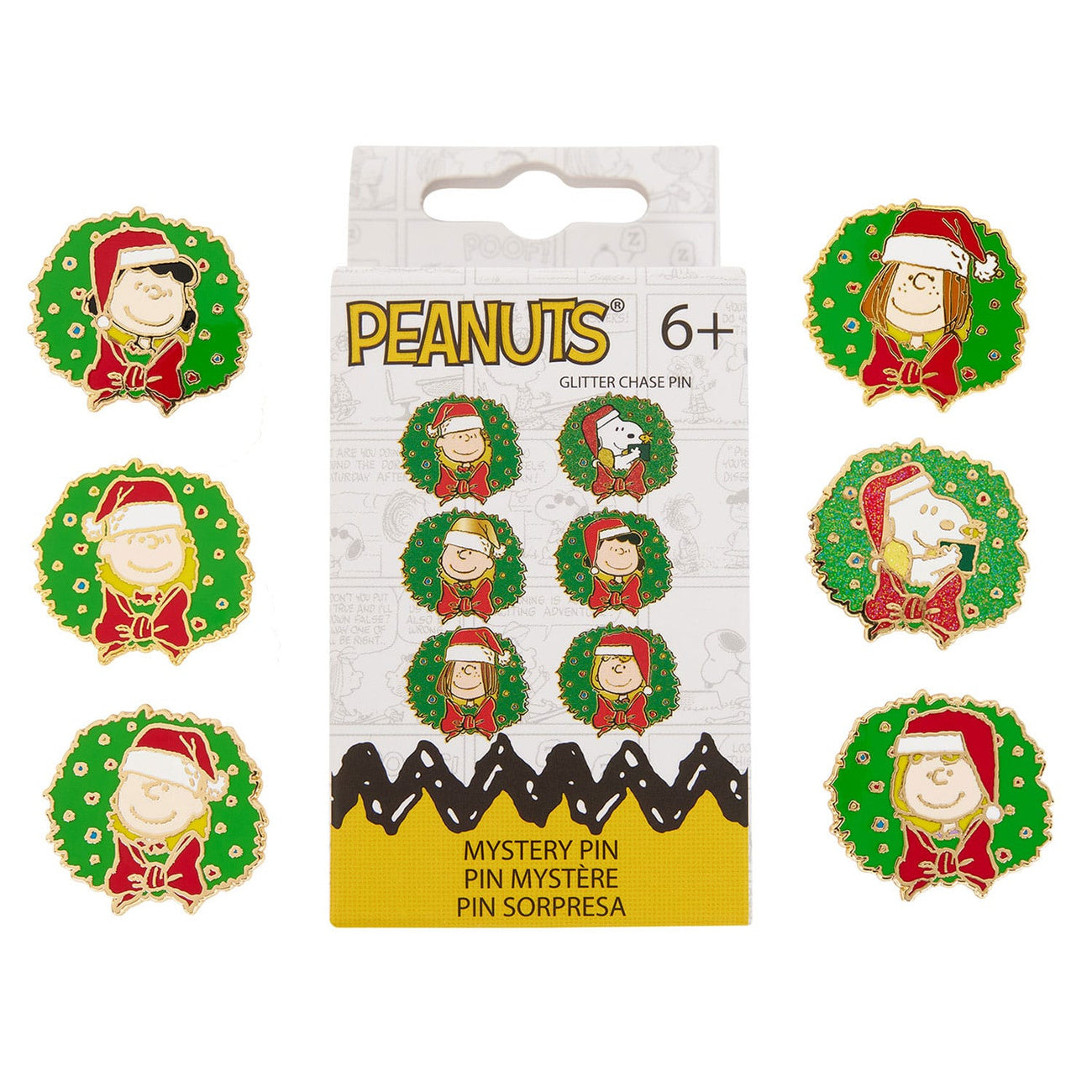 Zdjęcie produktu Peanuts by Loungefly Przypinki emaliowane Blind Box Snoopy and Friends Holiday zestaw (12)