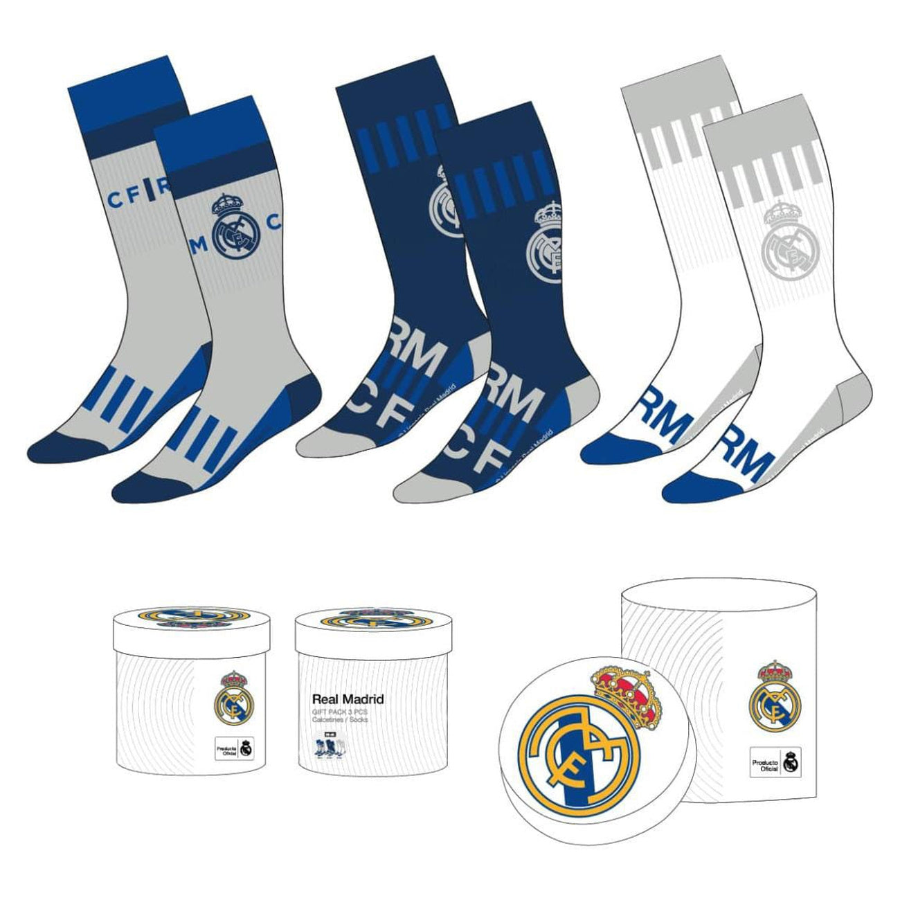 Zdjęcie produktu Skarpetki piłkarskie 3-pack Real Madrid 38-45