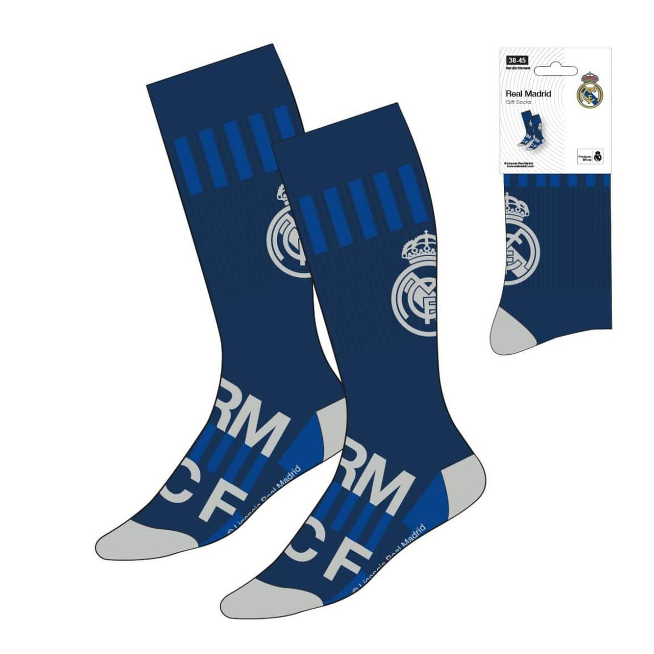 Zdjęcie produktu Skarpety piłkarskie Real Madrid Niebieskie 38-45