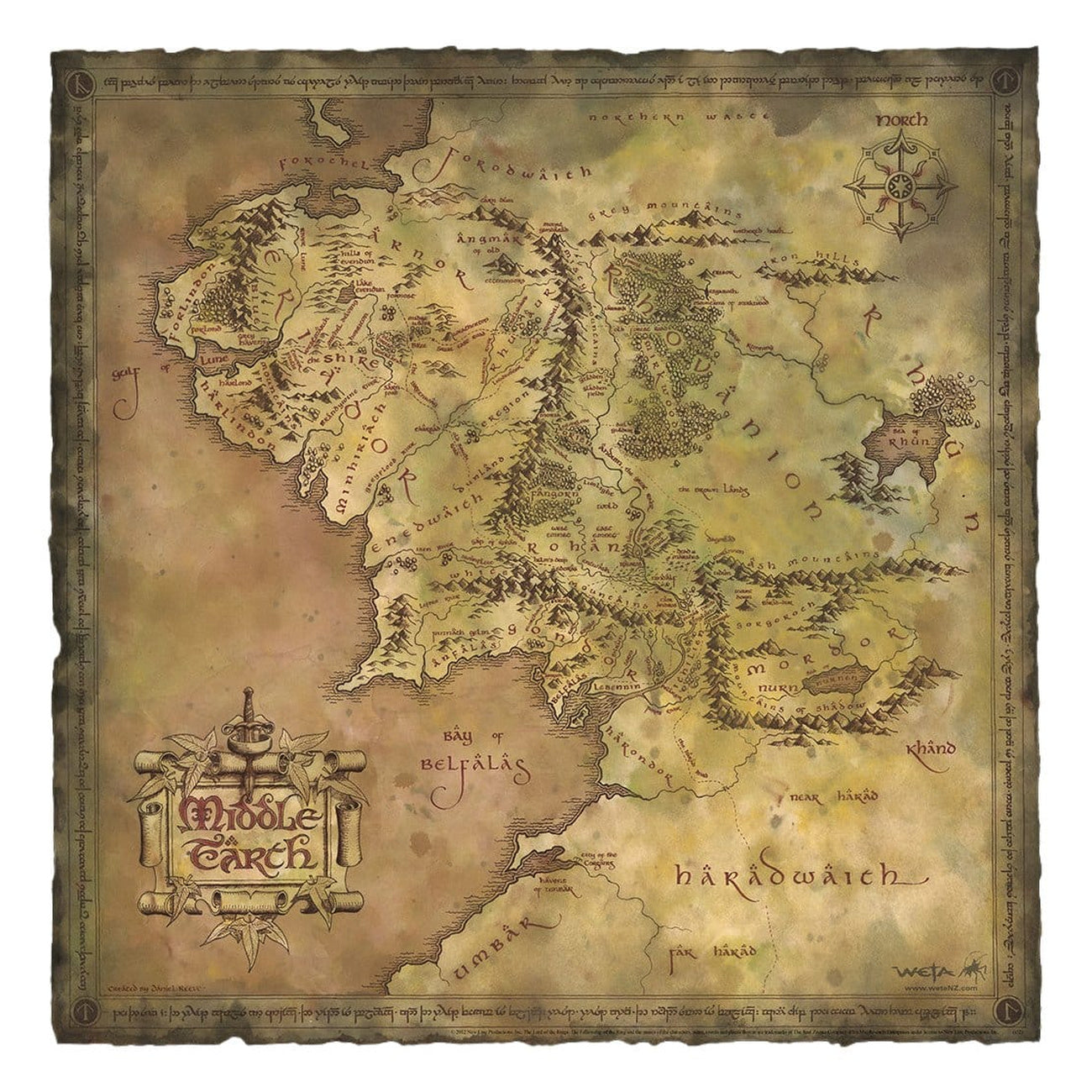 Zdjęcie produktu Władca Pierścieni Plakat artystyczny Parchment Map of Middle-earth 59 x 30 cm