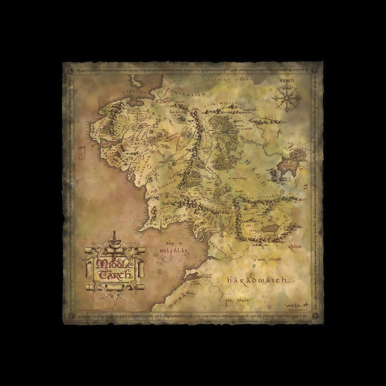 Zdjęcie produktu Władca Pierścieni Plakat artystyczny Parchment Map of Middle-earth 59 x 30 cm