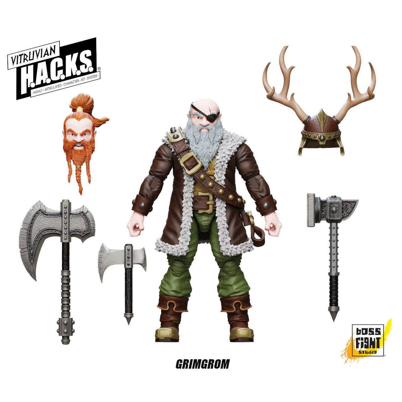 Product image Vitruvian H.A.C.K.S. Action Figure Dwarf Mercenary Grimgrom