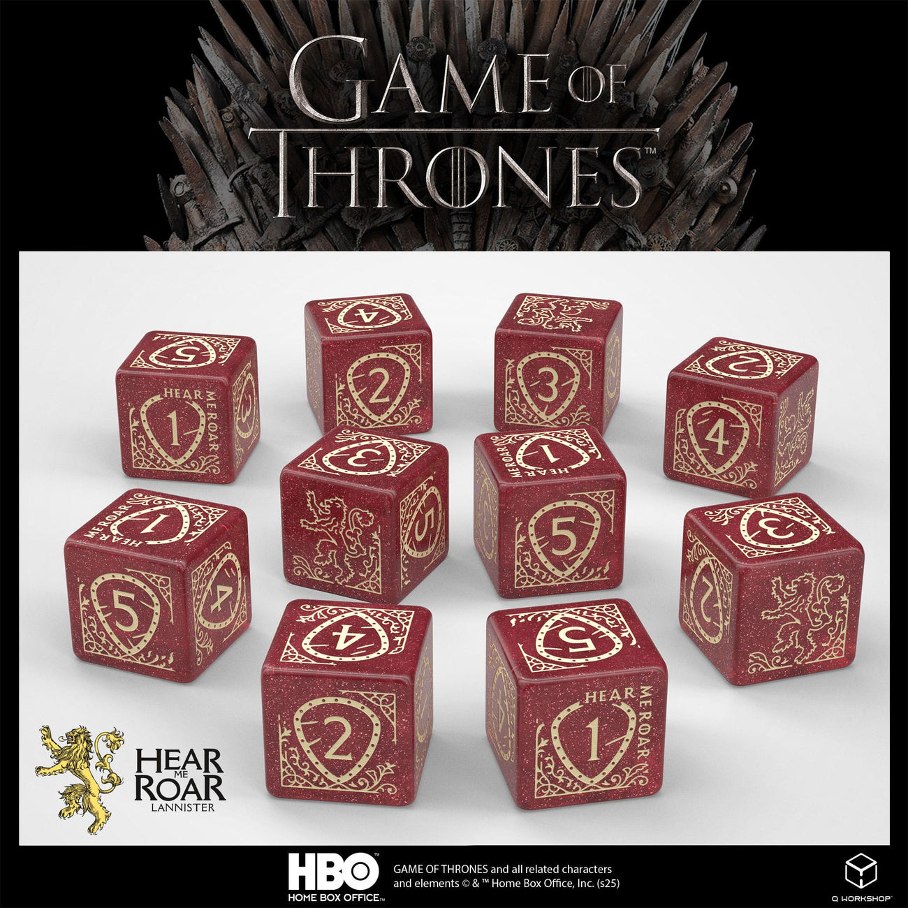 Product image Game of Thrones Dice Set Lannister 10xD6 (10)