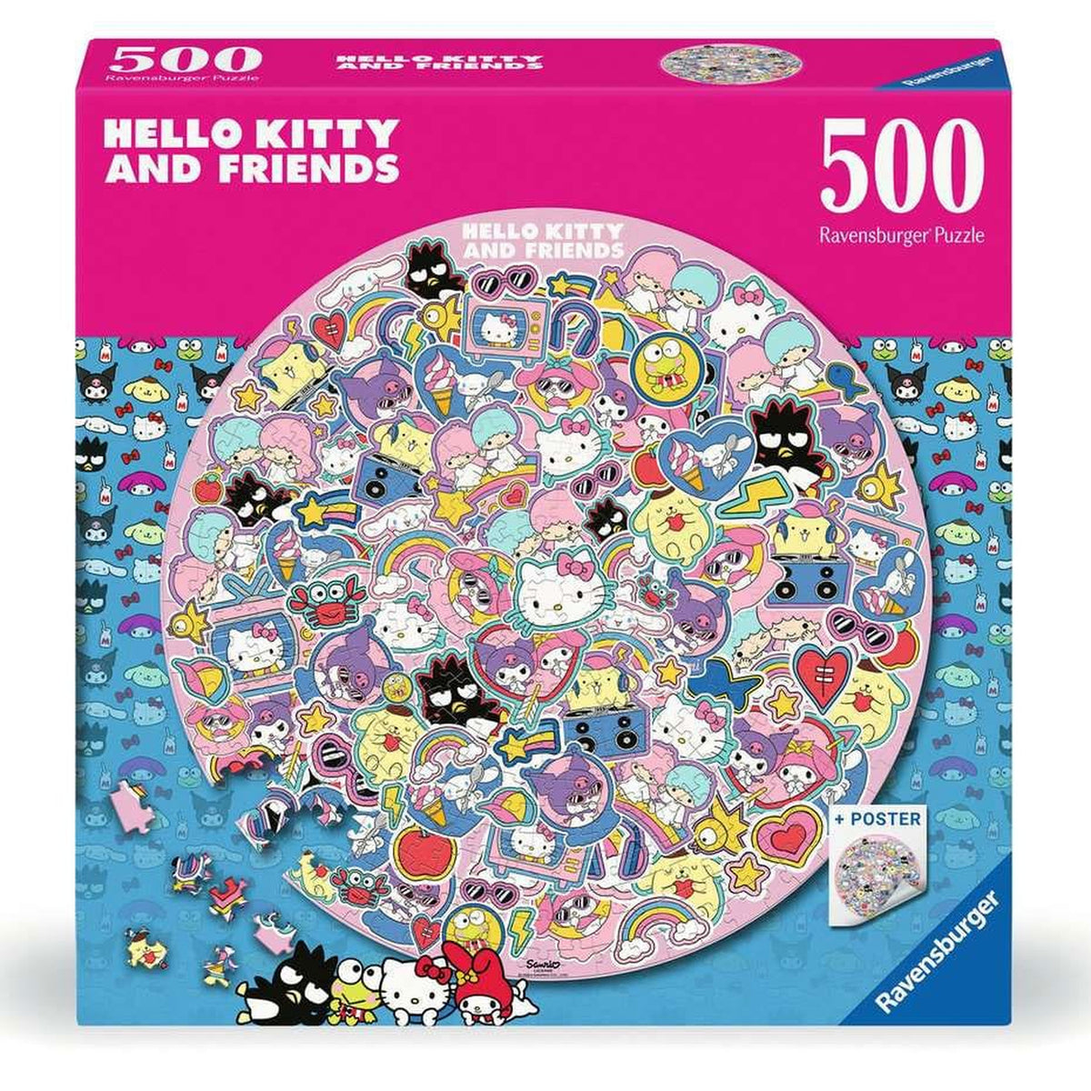 Zdjęcie produktu Hello Kitty and Friends Okrągłe Puzzle (500 Elementów)