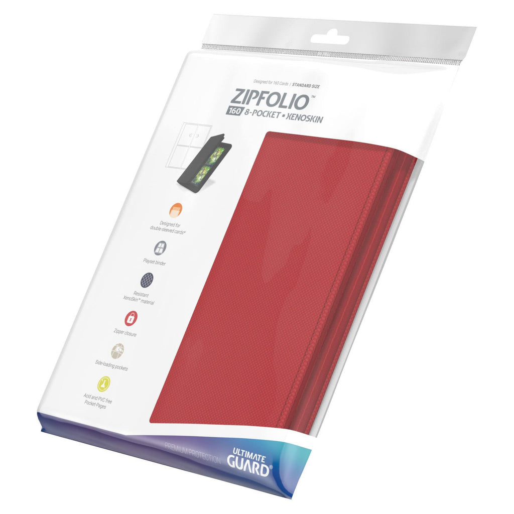 Zdjęcie produktu Ultimate Guard Zipfolio 160 8-Pocket Xenoskin - Czerwony