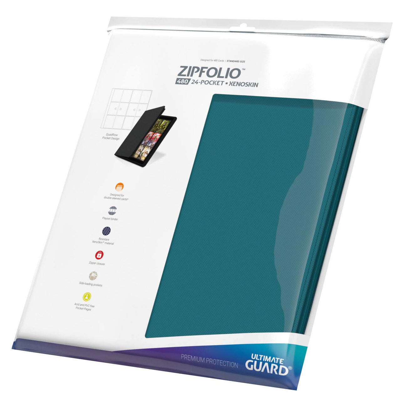 Zdjęcie produktu Ultimate Guard Zipfolio 480 24-kieszeniowy Xenoskin - Petrol