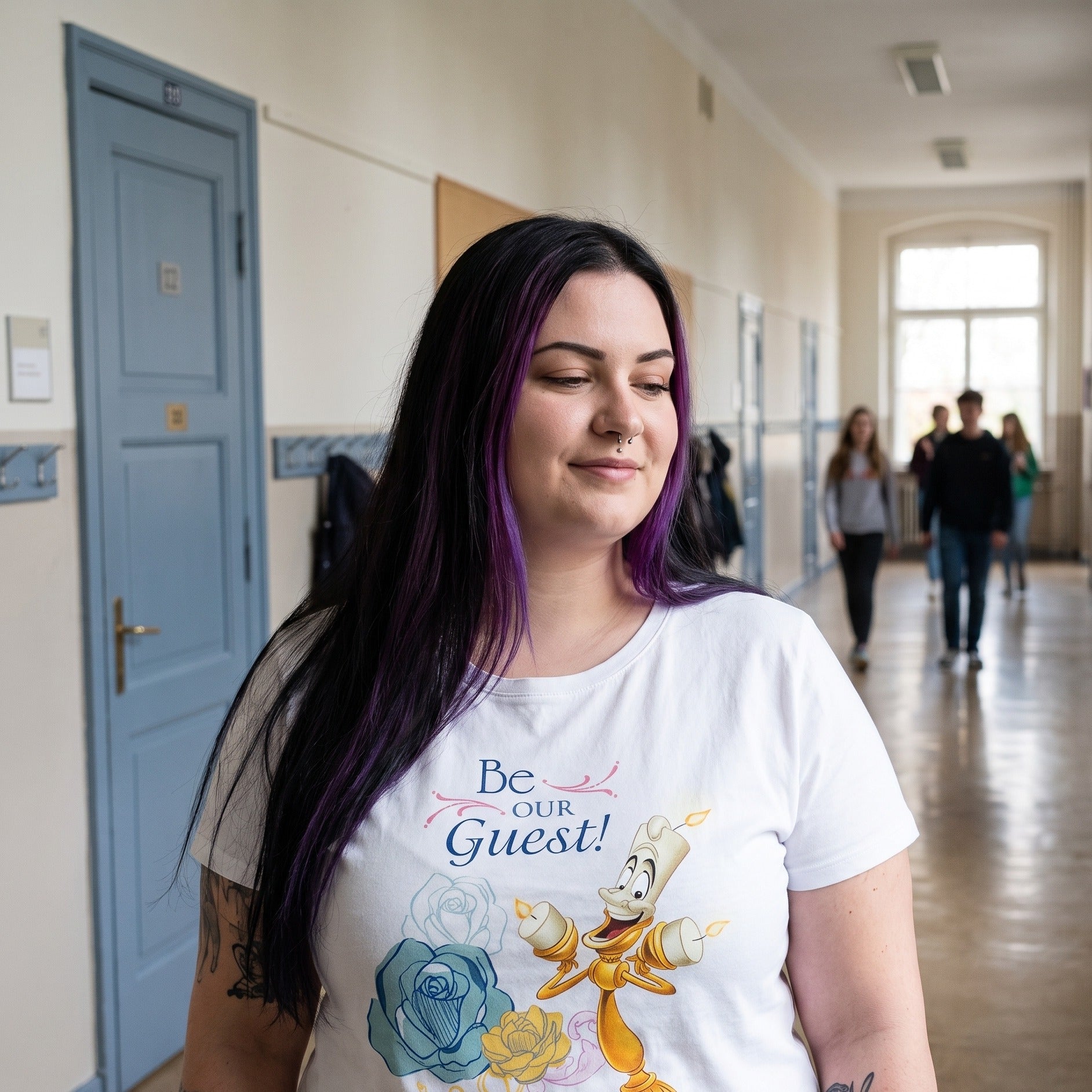 Zdjęcie produktu Piękna i Bestia - Be Our Guest koszulka damska biała
