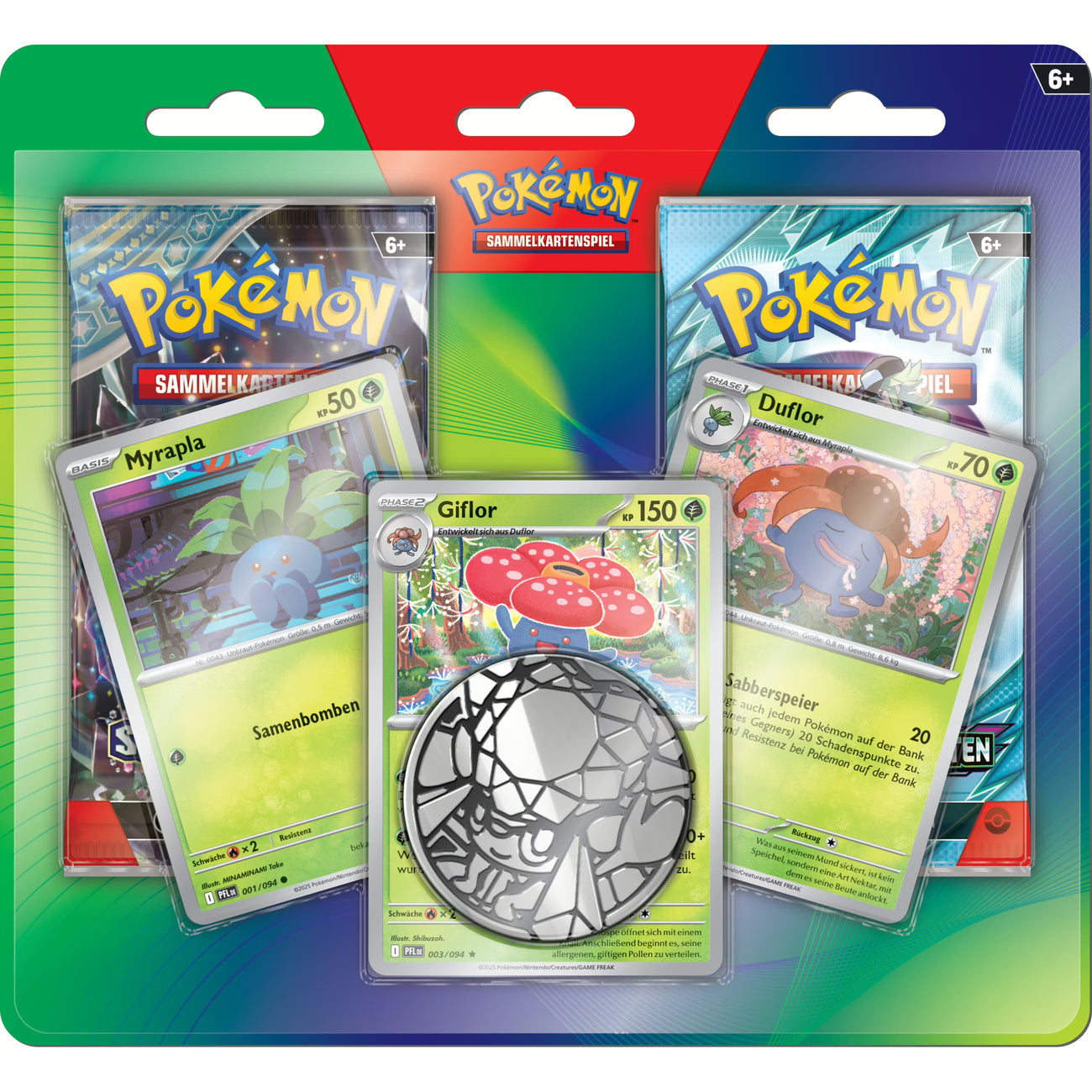 Zdjęcie produktu Pokémon – Oddish, Gloom i Vileplume Karty kolekcjonerskie Booster 2-pack z monetą