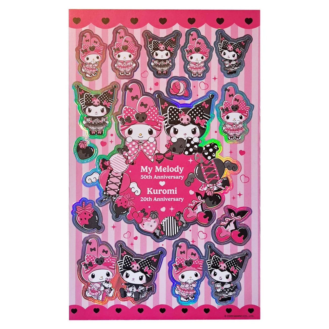 Zdjęcie produktu Sanrio Pink Black Party Series – Zestaw naklejek Kuromi & My Melody