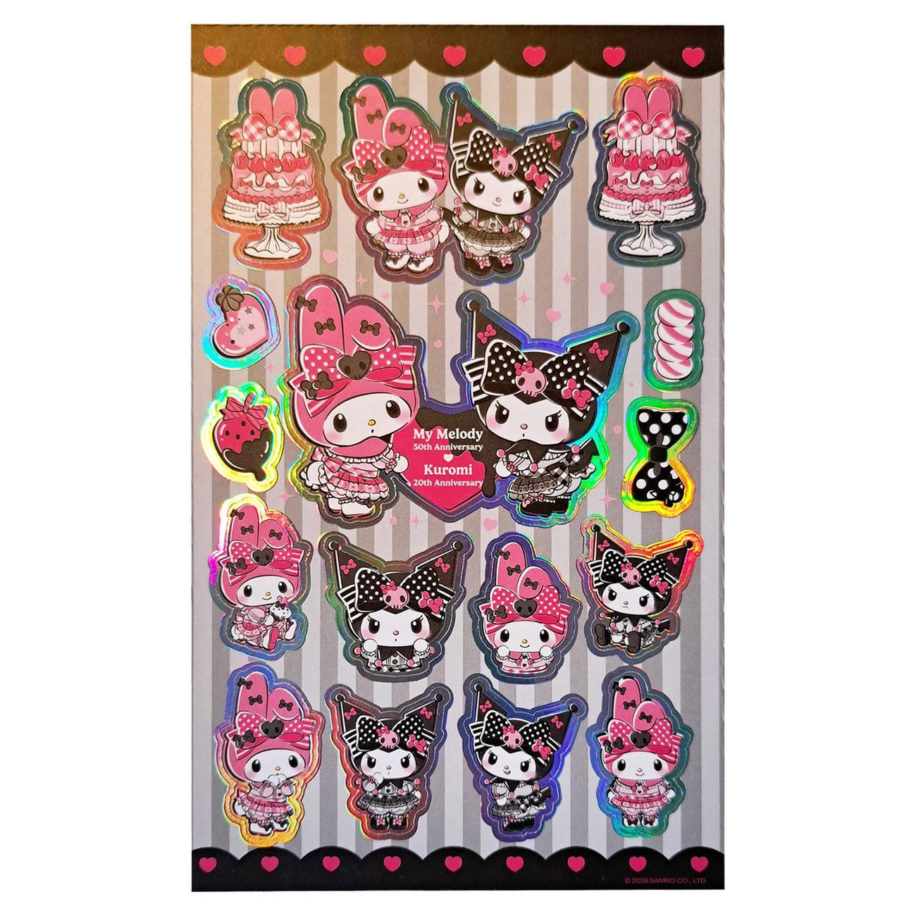 Zdjęcie produktu Sanrio Pink Black Party Series – Zestaw naklejek Kuromi & My Melody