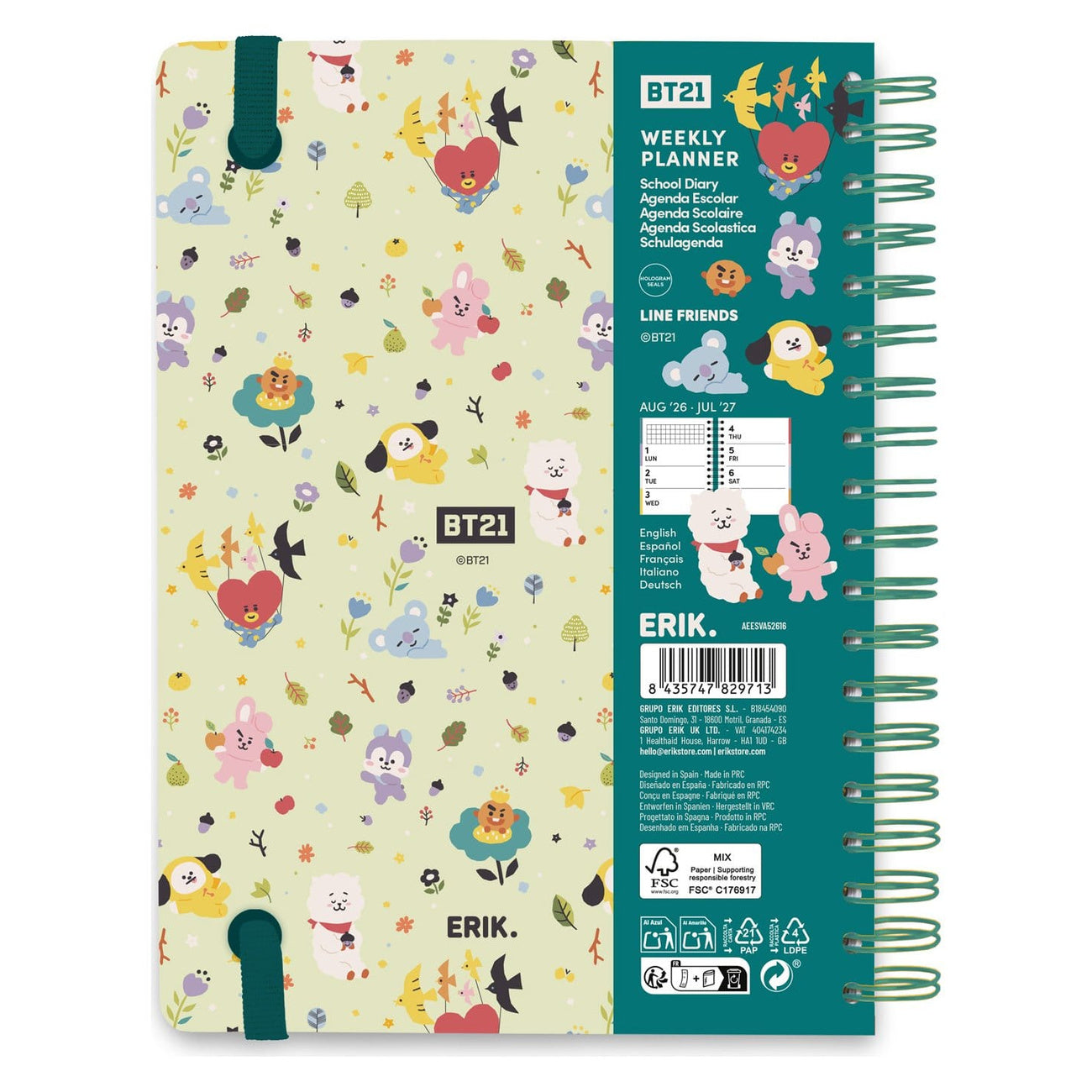 Zdjęcie produktu BT21 Tygodniowy planer 2026/2027 A5