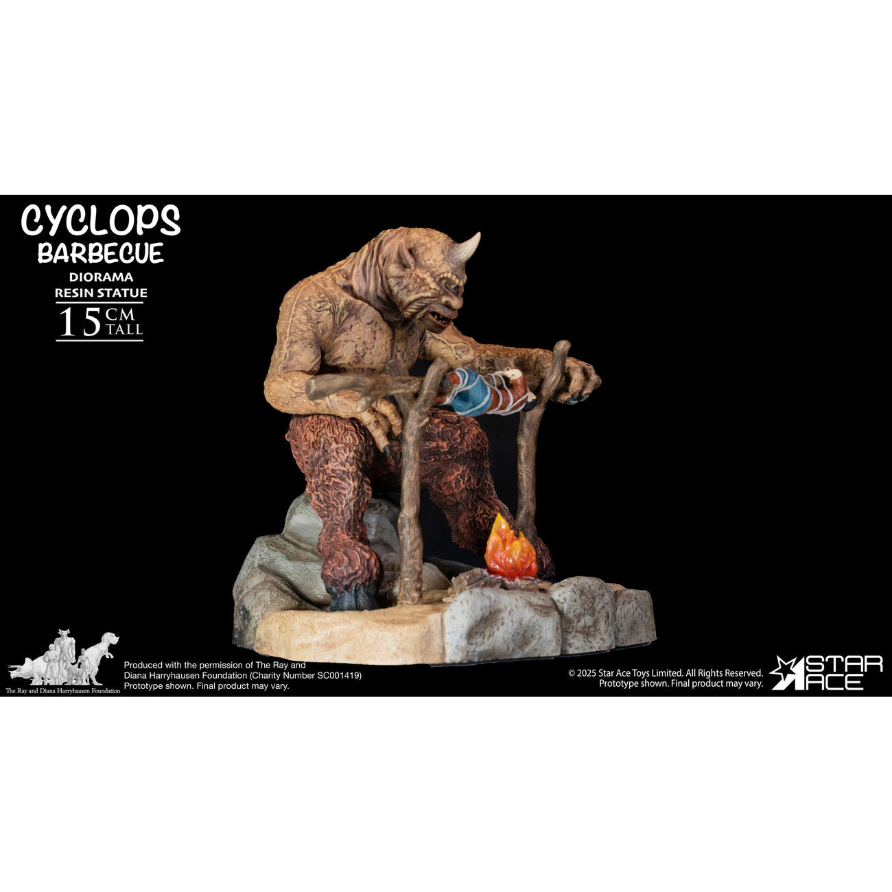 Zdjęcie produktu Ray Harryhausen Diorama 1/8 Cyclops Barbecue Scene 17 cm