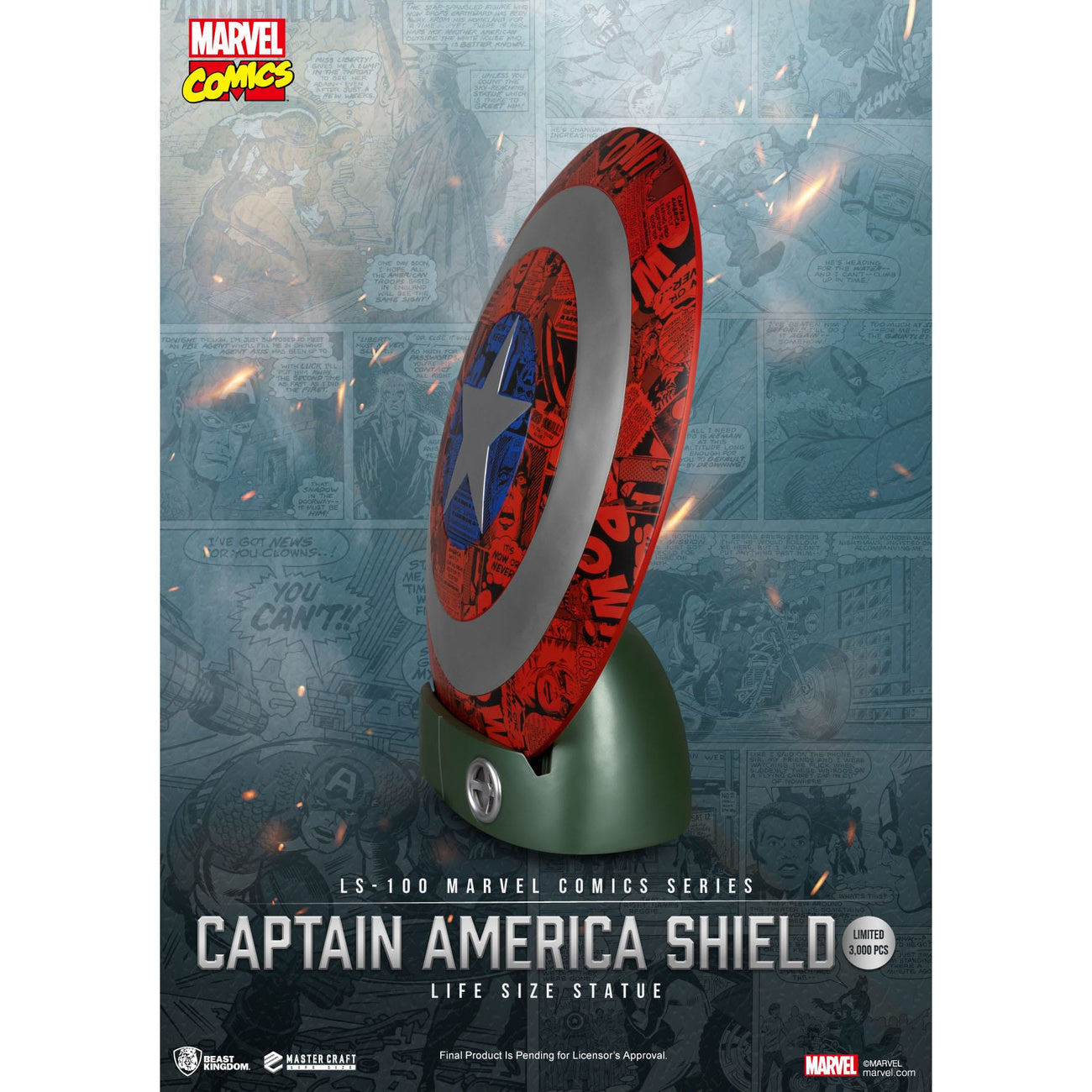 Zdjęcie produktu Marvel Comics Figura w Skali 1:1 – Tarcza Captain America z PVC
