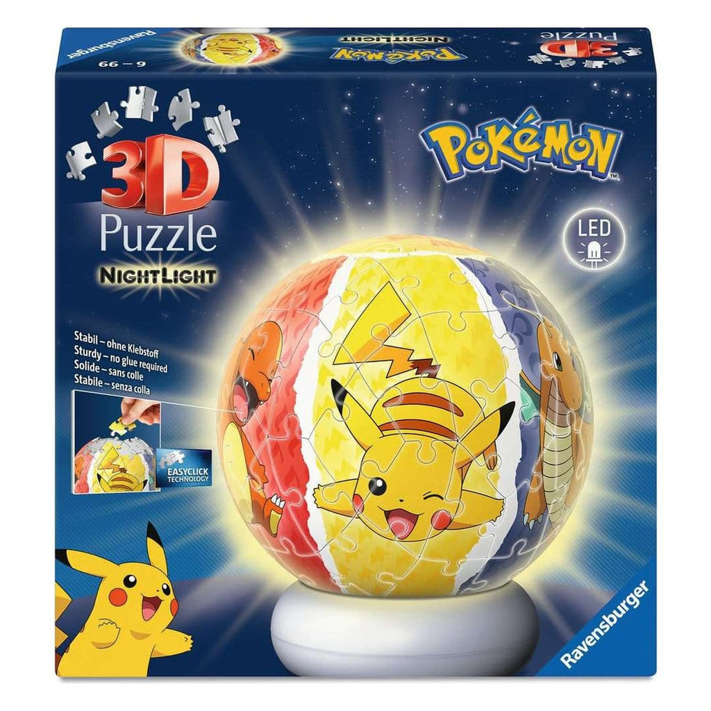 Zdjęcie produktu Pokémon Kula Puzzle 3D Lampka Nocna (73 elementy)