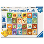 Zdjęcie produktu Puzzle dla dzieci Pokémon Twarze Pokémon (100 elementów XXL)