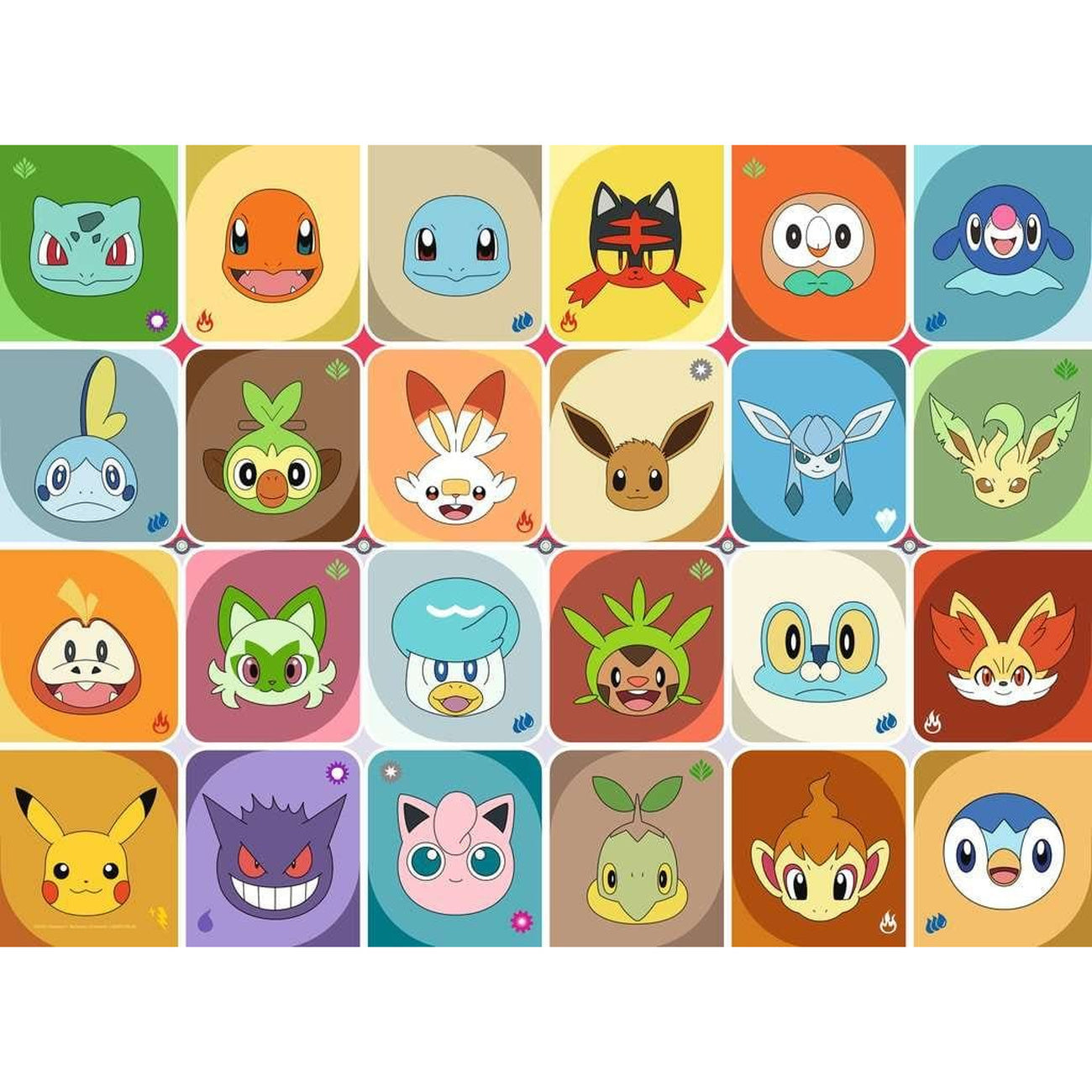 Zdjęcie produktu Puzzle dla dzieci Pokémon Twarze Pokémon (100 elementów XXL)