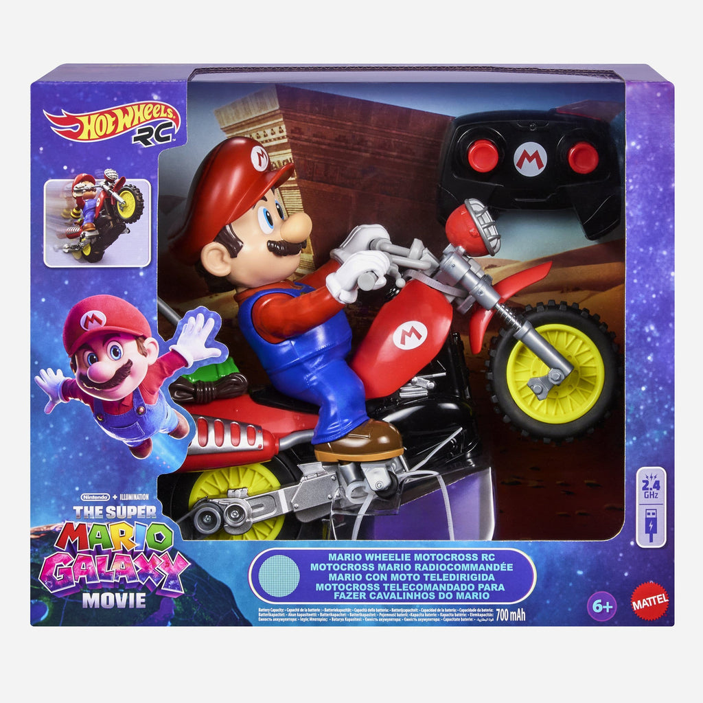 Zdjęcie produktu Super Mario Galaxy Film Hot Wheels Motocykl RC Mario