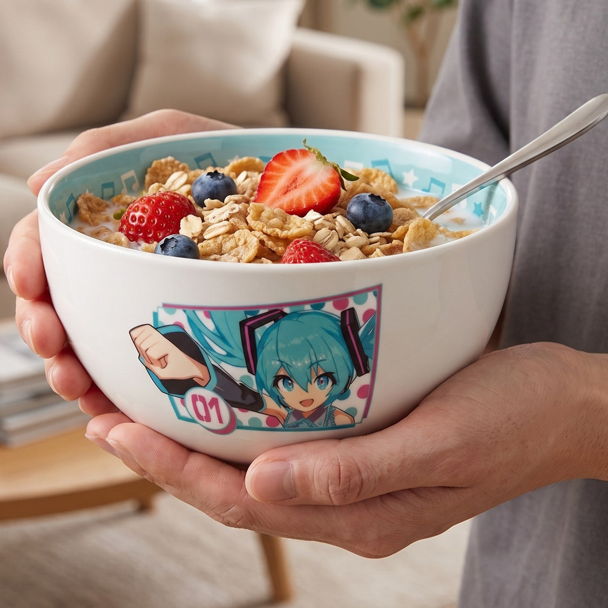 Zdjęcie produktu Hatsune Miku - Miska śniadaniowa klucz wiolinowy