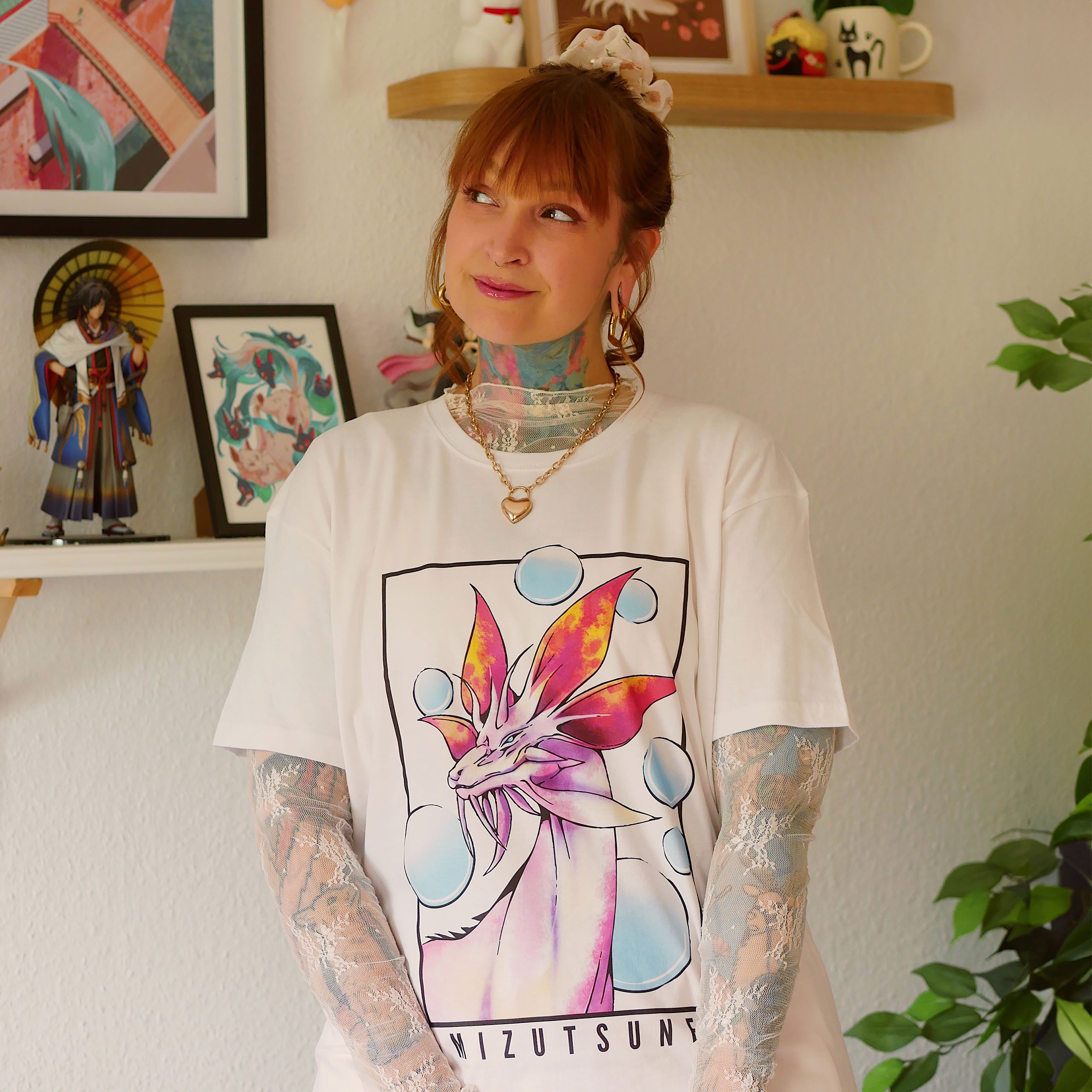 Zdjęcie produktu Biały T-shirt Mizutsune Limited Edition dla fanów Monster Hunter