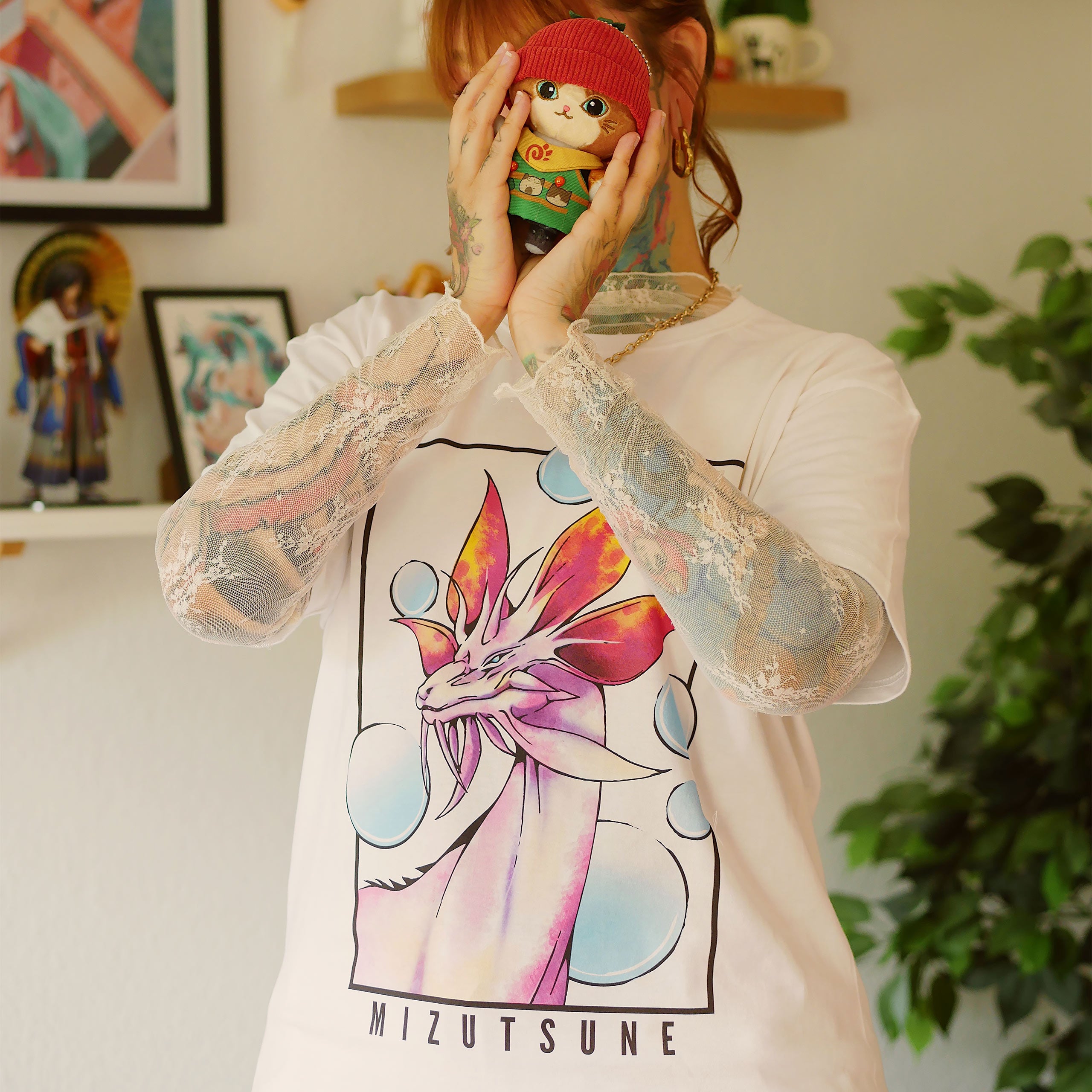 Zdjęcie produktu Biały T-shirt Mizutsune Limited Edition dla fanów Monster Hunter