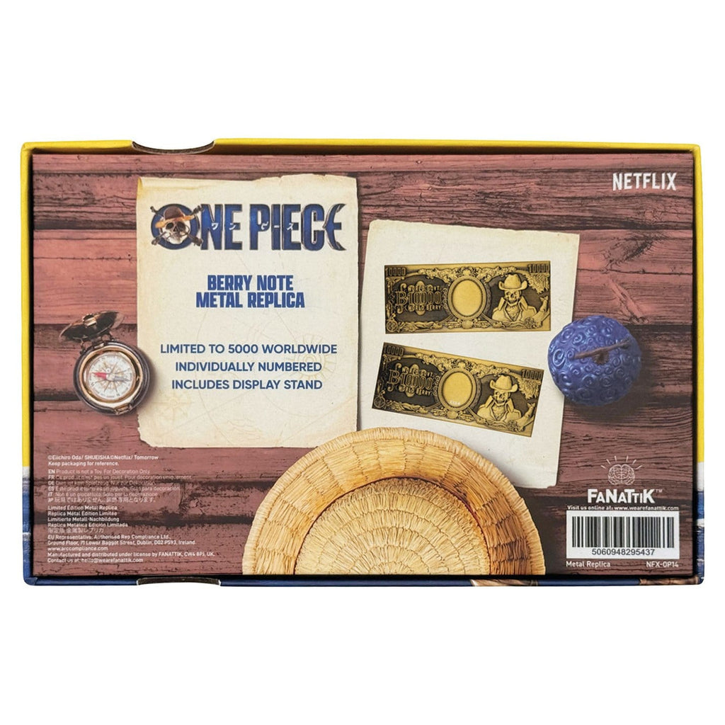Zdjęcie produktu One Piece - kolekcjonerska replika metalowego banknotu 1000 World Berry