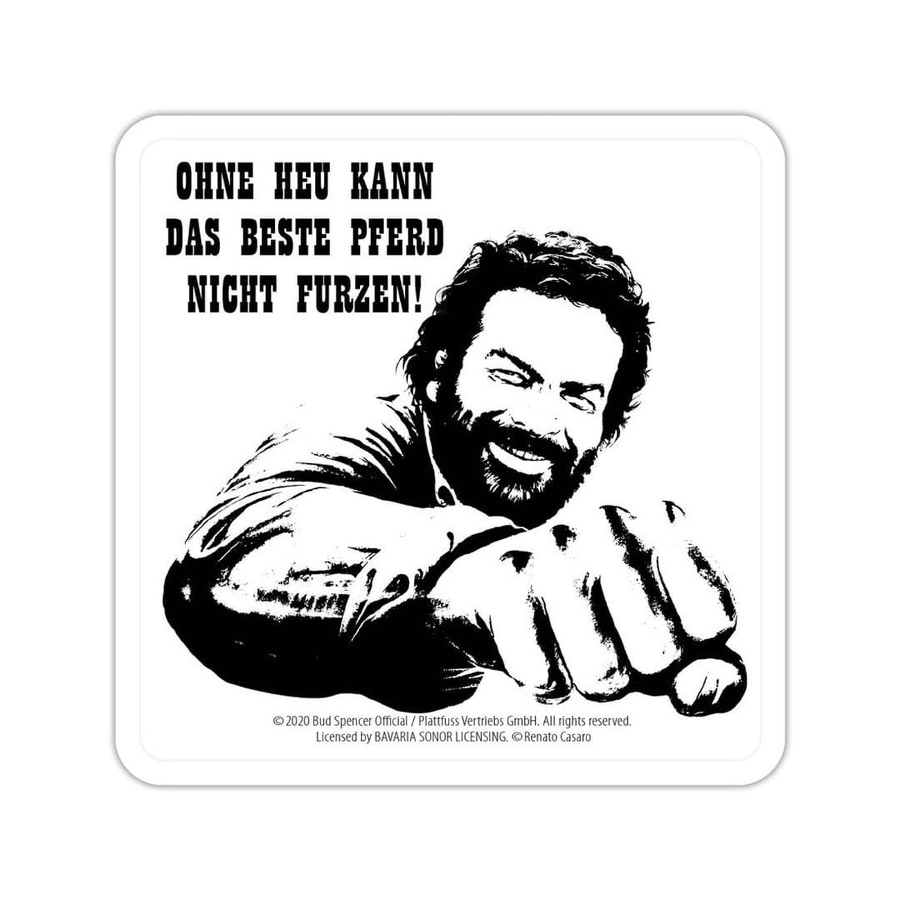 Zdjęcie produktu Metalowa podstawka pod piwo Bud Spencer Pięść Koń 10 x 10 cm