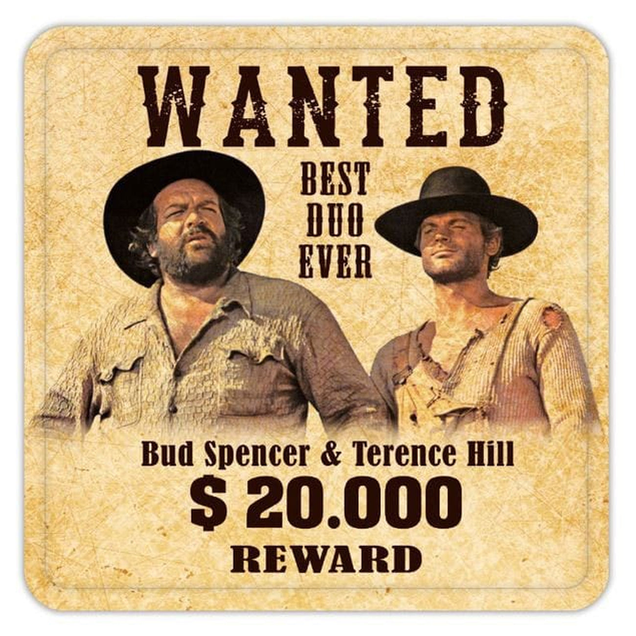 Zdjęcie produktu Bud Spencer & Terence Hill Metalowe podstawki pod piwo Wanted - zestaw 10 szt.