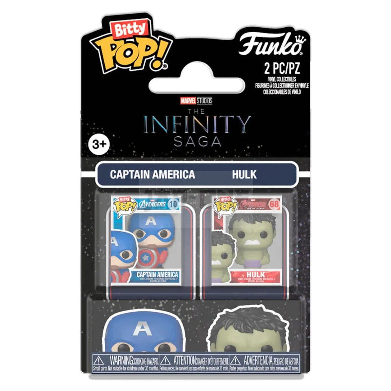 Product image Marvel IS Bitty POP! Vinyl Figures 2-Pack Cap & Hulk 2 cm