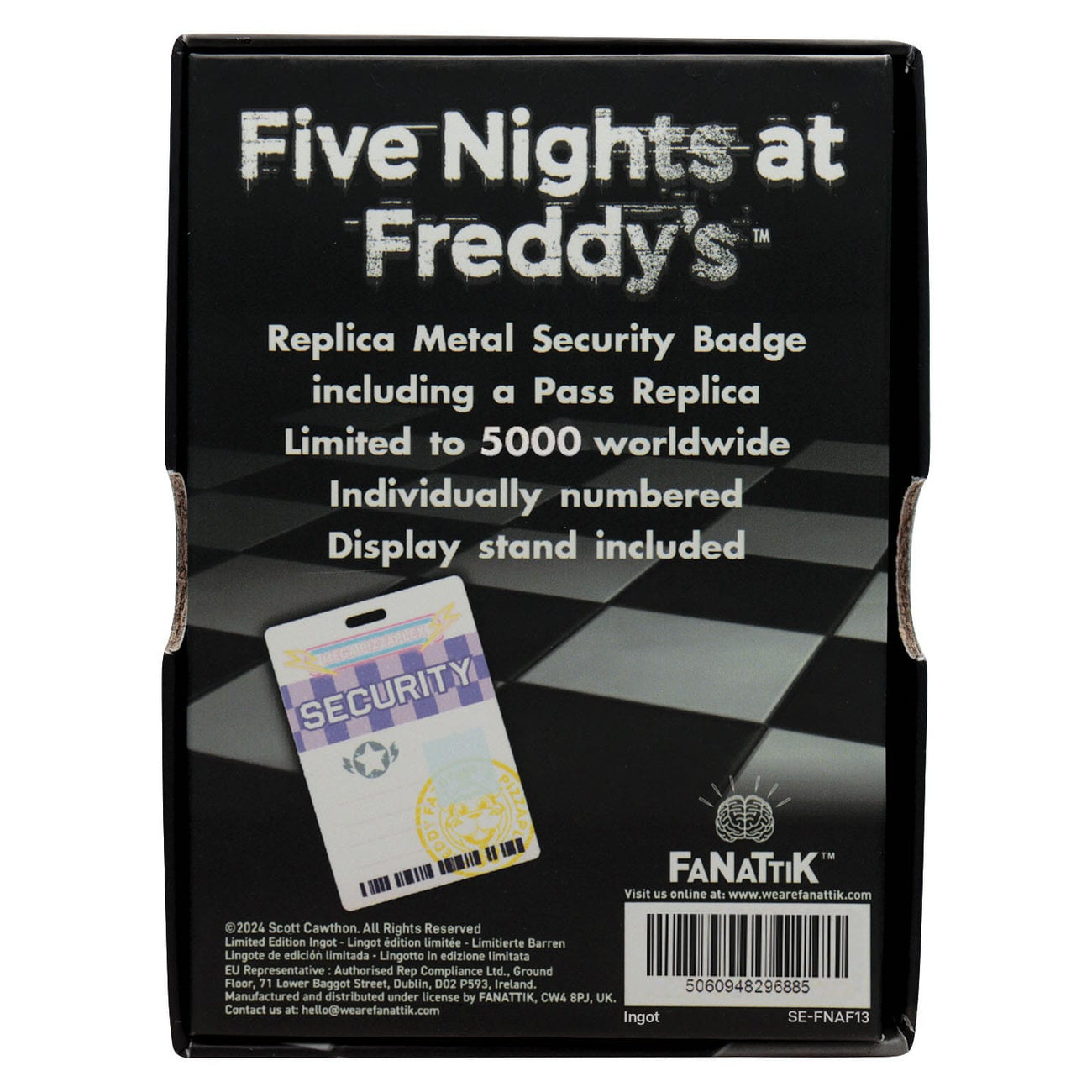 Zdjęcie produktu Five Nights at Freddy's replika odznaki ochrony Antique Brass